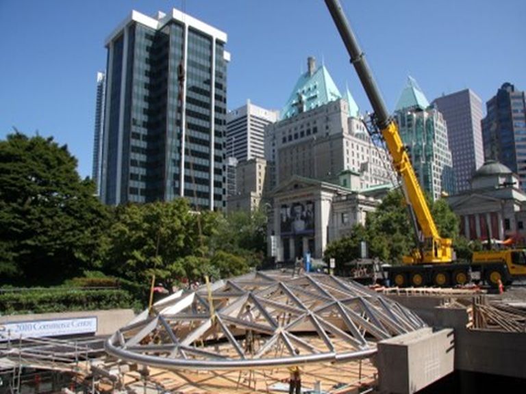 Robson Square Ice Rink Vancouver, British Columbia Olympic Venue city construction view